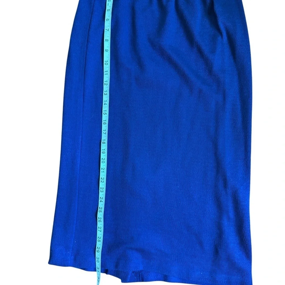 Nilani Royal Blue Knit Midi Skirt Women’s M/L Elastic Waist Casual Sporty - Picture 6 of 8